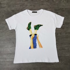 LIFE SWAROVSKI Ladies Turkey T-Shirt  (WHITE) (S - M - L - XL)