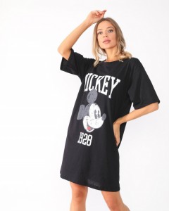 MICKEY MOUSE Ladies Turkey Long T-Shirt (BLACK) (S - M - L)
