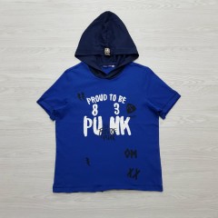 ORIGINAL MARINES Boys Hooded T-Shirt (BLUE) (S - M)