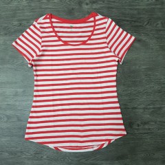 DIP  Ladies T-Shirt (RED - WHITE) (S - M - L - XL) 