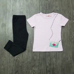BOBOLI Girls 2 Pcs Pyjama Set (PINK- BLACK) (2 to 8 Years)