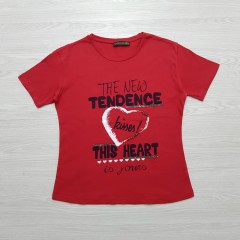 LIFE SWAROVSKI Ladies Turkey T-Shirt (RED) (36 to 42)