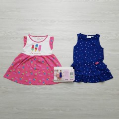ALIVE Girls 2 Pcs Sleeveless Dress Pack (BLUE - PINK) (2 to 10 Years)
