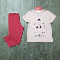 BOBOLI Girls 2 Pcs Pyjama Set (LIGHT PINK - DARK PINK) (2 to 8 Years)