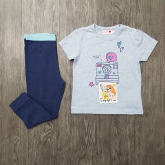 BOBOLI Girls 2 Pcs Pyjama Set (LIGHT BLUE - NAVY) (2 to 8 Years)