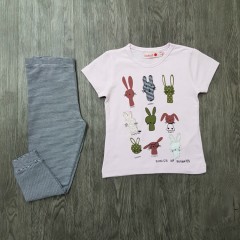 BOBOLI Girls 2 Pcs Pyjama Set (LIGHT PINK - BLACK) (2 to 8 Years)