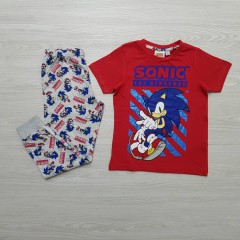 SONIC Boys 2 Pcs Pyjama Set (RED-GRAY) (5-6 To 12-13 Years)