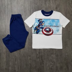 MARVEL Boys 2 Pcs Pyjama Set ( WHITE- BLUE) (3 to 8 Years)