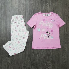 MICKEY MOUSE Girls 2 Pcs Pyjama Set (PINK - WHITE) (2 to 8 Years)