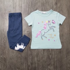 M&S Girls 2 Pcs Pyjama Set (BLUE - NAVY) (2 to 8 Years)