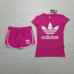 ADIDAS Ladies 2 Pcs Shorty Set (PINK) (S - M - L - XL)