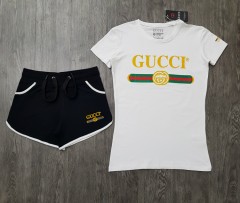 GUCCI Ladies 2 Pcs Shorty Set (WHITE - BLACK) (S - M - L - XL)