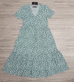 SFERA Ladies Dress (GREEN - WHITE) (S - L)