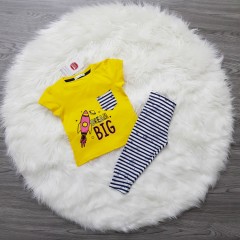 COOL CLUB Girls 2 Pcs Pyjama Set (YELLOW - WHITE) (6 Month to 4 Years)
