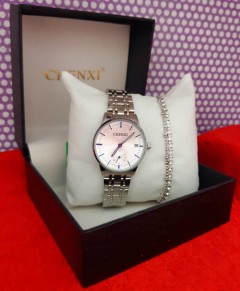 Ladies Chenxi Watch + Free Maching Bracelet (Ladies Gift Set)