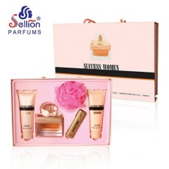 SELLION PERFUMS Success Gift Set Women 4pcs Perfums(EDP 100ML,EDP Spray 10ML,Shower Gel 100ML,Body Lotion 100ML)