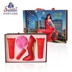 SELLION PERFUMS Beauty Model Gift Set Women 4pcs Perfums(EDP 100 ML,EDP Spray 10ML,Shower Gel 100ML,Body lotion 100ML)
