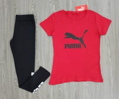 PUMA Ladies Turkey 2 Pcs Pyjama Set (BLACK - RED) (S - M - L - XL)