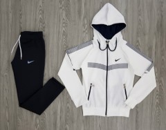 NIKE Ladies 2 Pcs Hoody + Pant (WHITE - BLACK) (S - M - L - XL)