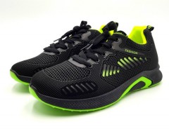 FASHION SPORT Mens Shoes (BLACK - LIGHT GREEN) (40 to 45)