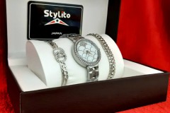 Ladies 3 Pcs Set Stylito Watch + Free Maching Bracelet (Ladies Gift Set)