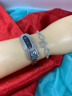Ladies Stylito Watch + Free Maching Bracelet (Ladies Gift Set) 