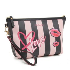 Makeup Bag (BLACK - PINK) (OS)