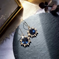 Ladies Earrings (BLUE - GOLD)