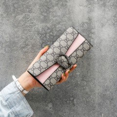 Ladies WALLET (GRAY - LIGHT PINK) (FREE SIZE)