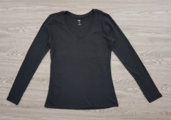 DIP Ladies Long Sleeved Shirt (BLACK) (XS - S - M - L - XL - XXL)