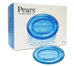 Pears Transparent Soap - Blue - Pure & Gentle With Mint Extracts (125g) (MOS) (CARGO)