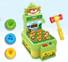 Crazy Hamster Attack Game Knocking Toys with Music and Light for Children Toy  Musical Toy for Kids (GREEN) (ONE SIZE) 