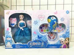 Barbie doll & Cosmetics Set Toys (BLUE) (54 Ã— 5 Ã— 32 CM)
