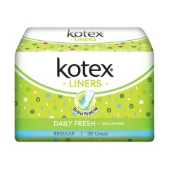KOTEX Liners Daily Fresh Unscented Regular (20 Liners) (mos)