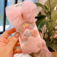 4 Pcs Hair Accessories Pack (PINK) (ONE SIZE)