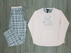 RENE RUFE Ladies Pyjama Set (PINK-GRAY) (M - L - XL)