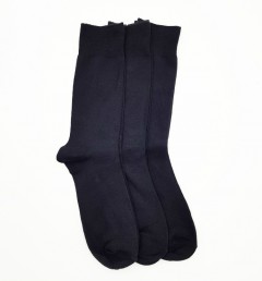 BAROTTI Mens Cotton Socks 3 Pcs Pack (BLACK) (FREE SIZE)