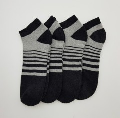 BAROTTI Mens Low Ancle Terry  Socks 4 Pack (BLACK - GRAY) (FREE SIZE)