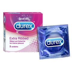 Durex Condoms Extra Ribbed 3PCS Pack (Exp: 10.2022) (mos)