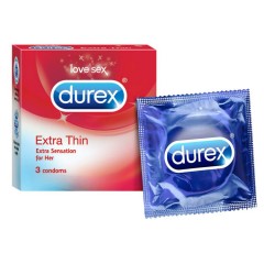Durex Extra Thin Condoms 3Pcs Pack (Exp: 10.2022) (MOS)(CARGO)