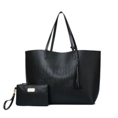 VICTORIA SECRET 2 Pcs Ladies Hand Bags Set (BLACK) (Os) (ARC)