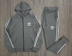 ADIDAS Ladies 2 Pcs Hoody Set (GRAY) (M - L - XL)