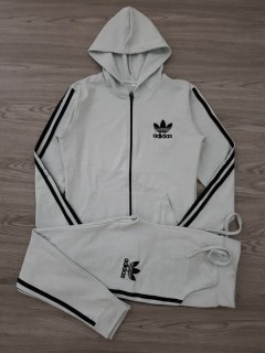 ADIDAS Ladies 2 Pcs Hoody Set (GRAY) ( M - L - XL) 