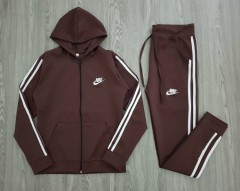 NIKE Ladies 2 Pcs Hoody Set (MAROON) (M - L - XL)