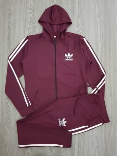 ADIDAS Ladies 2 Pcs Hoody Set (MAROON) (M - L - XL)