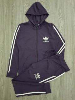 ADIDAS Ladies 2 Pcs Hoody Set (PURPLE) (M - L - XL)