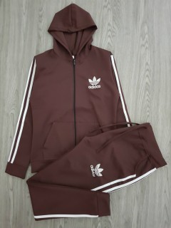 ADIDAS Ladies 2 Pcs Hoody Set (BROWN) (M - L - XL)