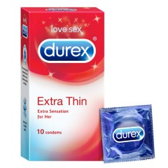 DUREX Condoms, Extra Thin - 10 Count (Exp: 11.2022) (MOS)