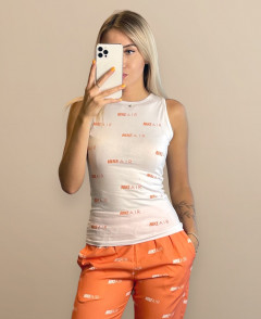 NIKE Ladies Turkey 2Pcs Top and Pyjama Set (WHITE-ORANGE) (S - M - L)