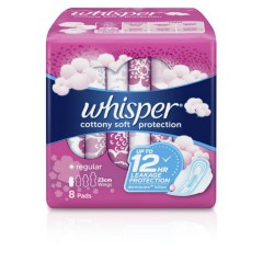 WHISPER Cottony Soft Protection Wings Regular 8Pds (Exp: 12.FEB.2023) (MOS)